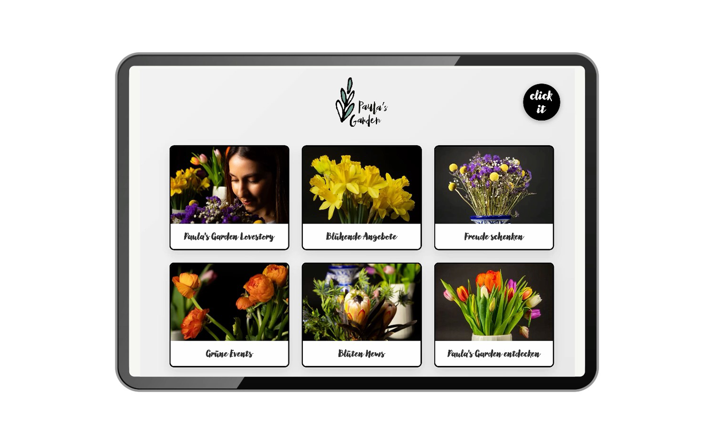 Paula's Garden - Web App für Gartencenter mit Pflanzenlexikon und Quiz