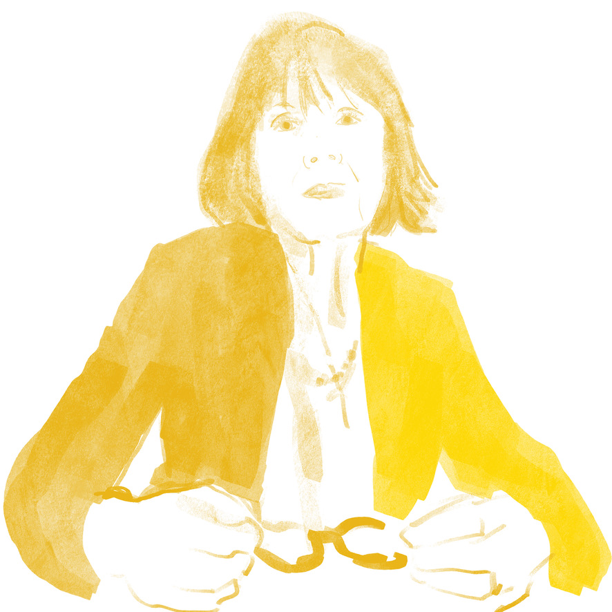 Portrait-Illustration mit französischer Flagge im Hintergrund