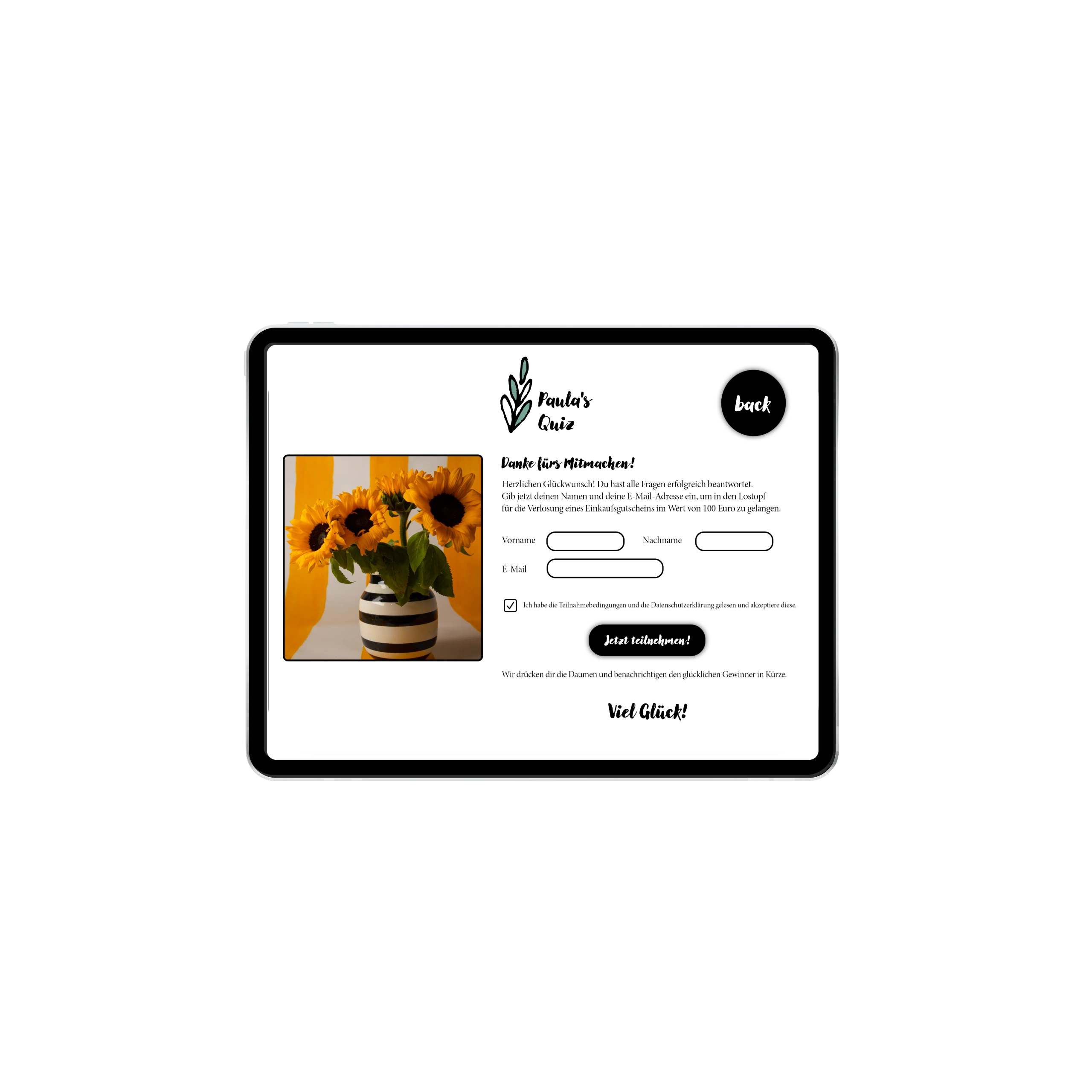 Paula's Garden Web App Mockup von Sonja Hörst
